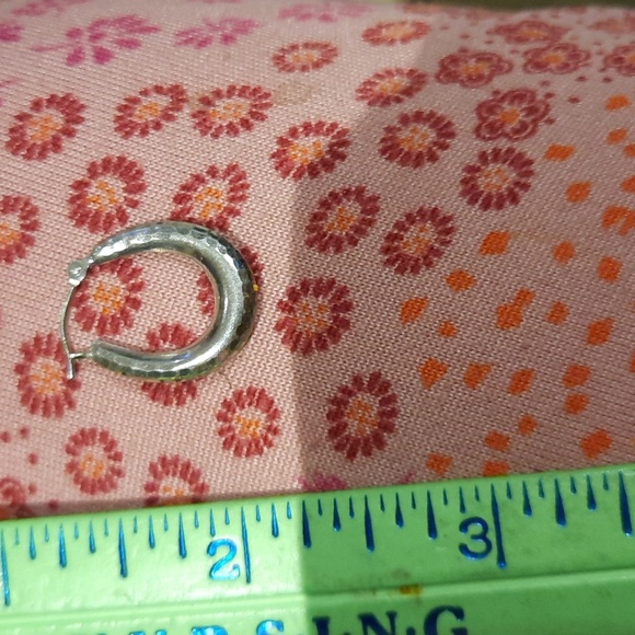 AUTHENTIC GENUINE SOLID 14K WHITE GOLD SEXXXY HOOPS EARRINGS - Picture 3 of 7